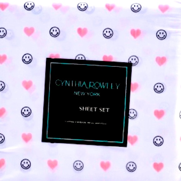 🩷😊Adorable Queen Sheet Set 🩷😊 NWT 🩷 Hearts & Smiles! Super cute & soft! - Picture 3 of 13
